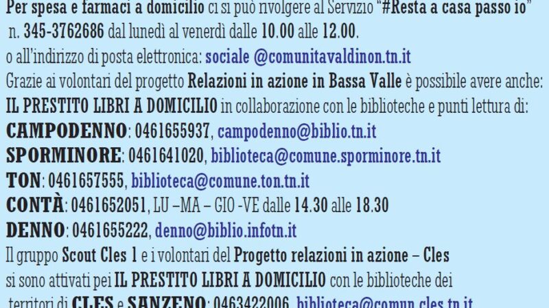 Servizio sociale e volontari ancora al lavoro in sinergia contro l’emergenza Covid-19